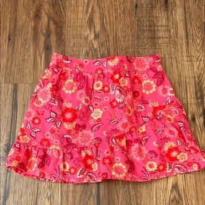 Pink Ruffled Skater Mini Skirt for Casual Wear